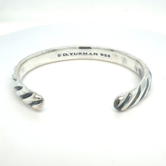 David Yurman Chevron Cuff Bracelet Size M Sterling Silver Estate DY570 - Picture 5 of 8